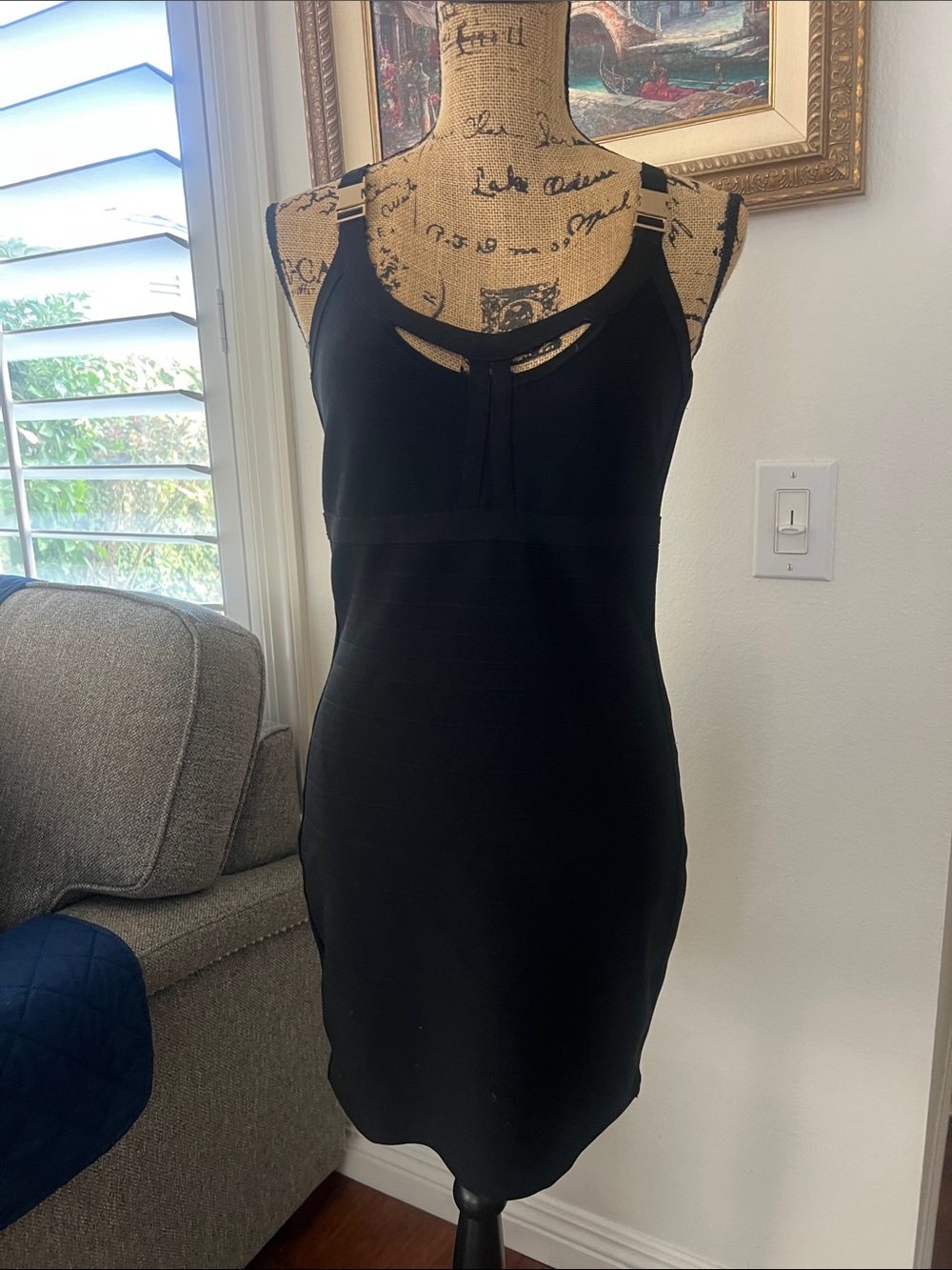Marciano Black Sleeveless Cutout Mini Dress